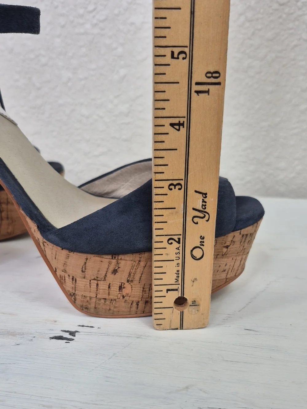 Michael Kors Navy Suede Cork Platform Sandals Women's 10M